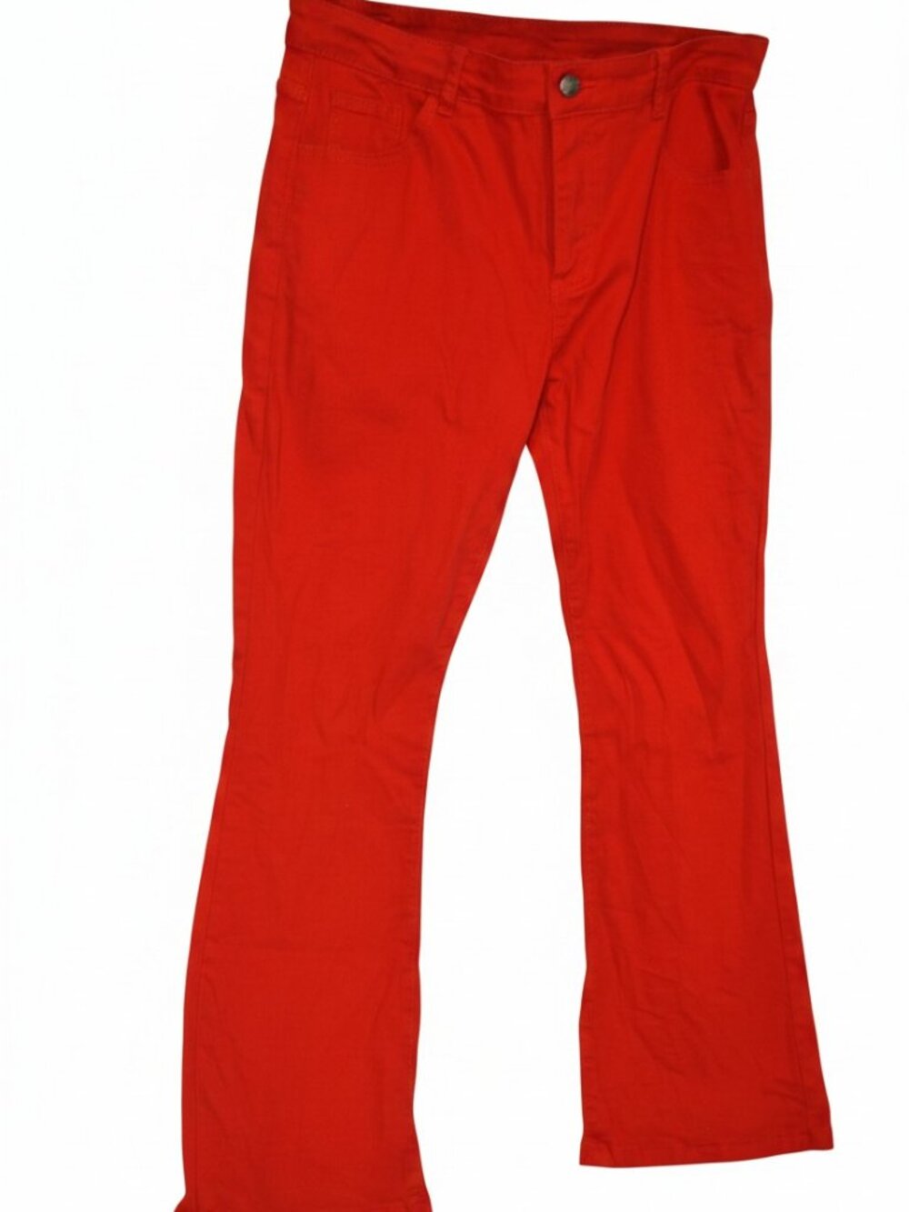 Roswear Womens XL Red Bootcut Flare Jeans Stretch High Rise 34x30